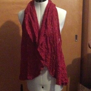 Red lace vest